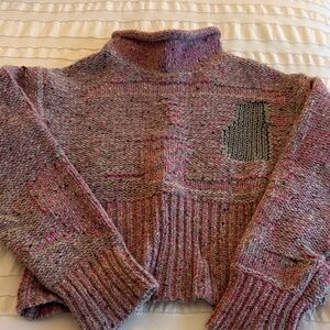 3.1 Phillip Lim Pink and Gray Turtleneck Sweater